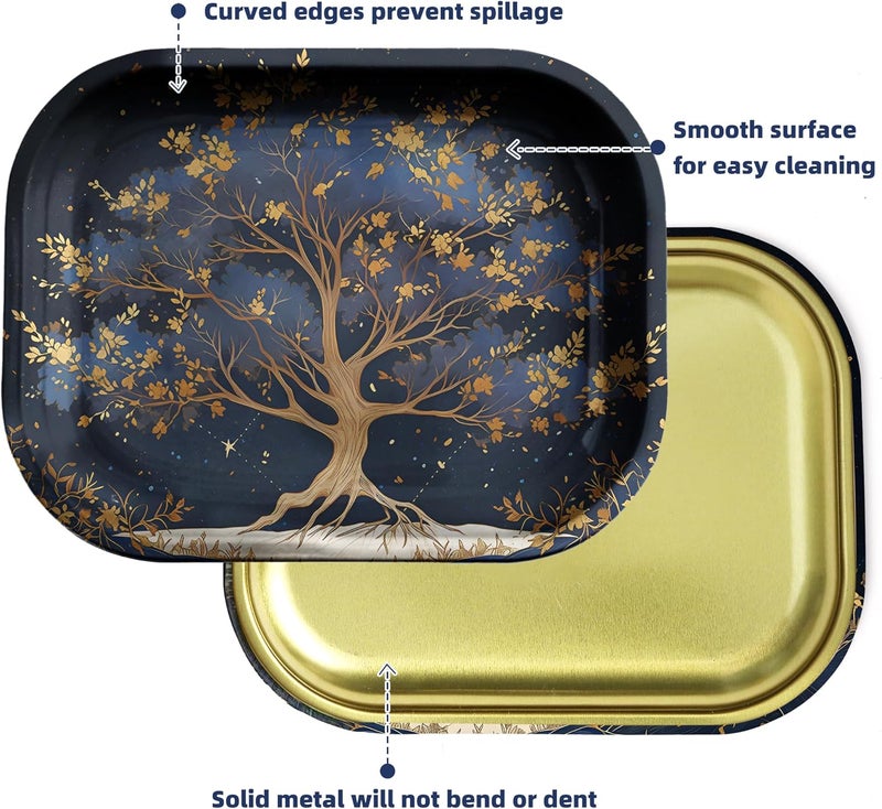 PYSEA Small Metal Tray with Magnetic Lid, Cute Decorative Tray, Ideal Storage for Home or Travel, 7 x 5.5 Inches (Black Brown) - Image 4